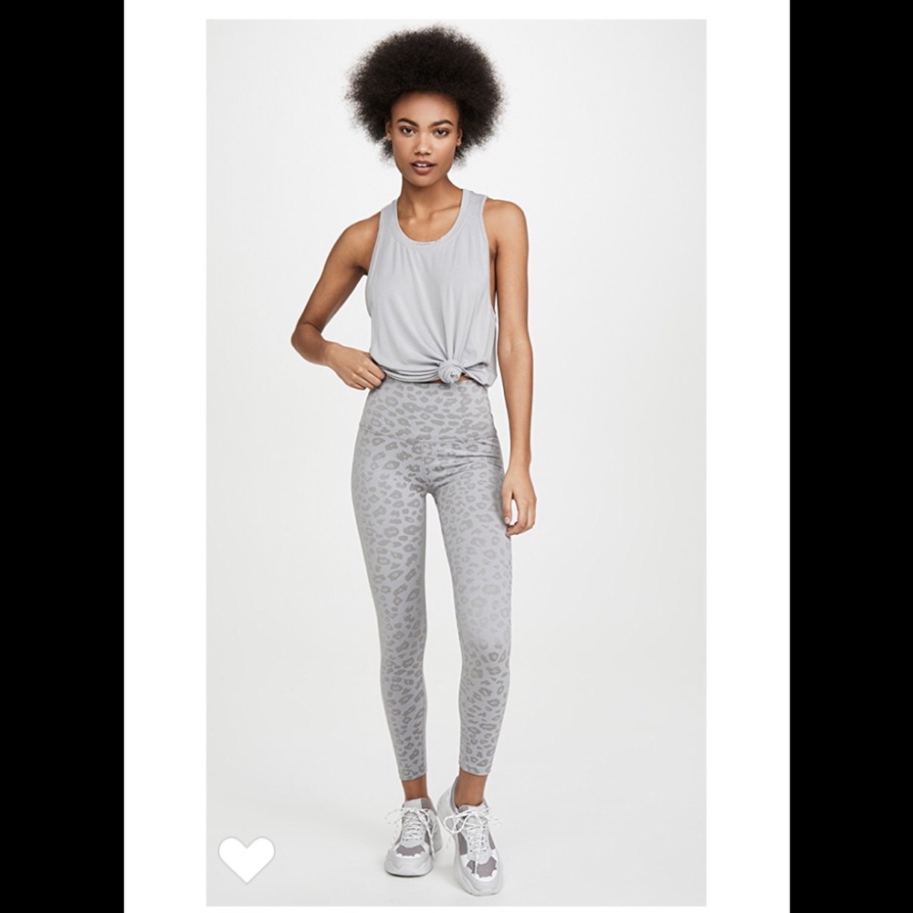 Leopard Jacquard High Waisted Midi Leggings